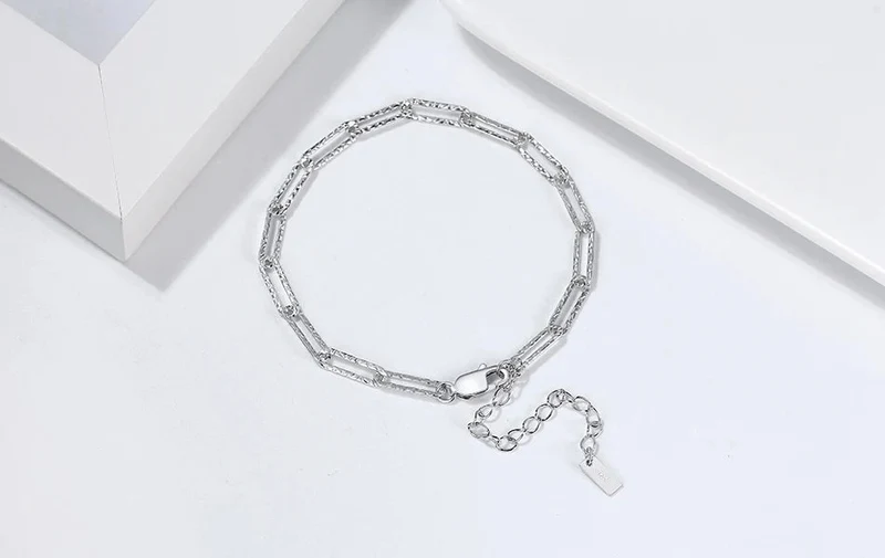 14K vergoldete echte 925er Sterlingsilber-Büroklammer-Halskette,