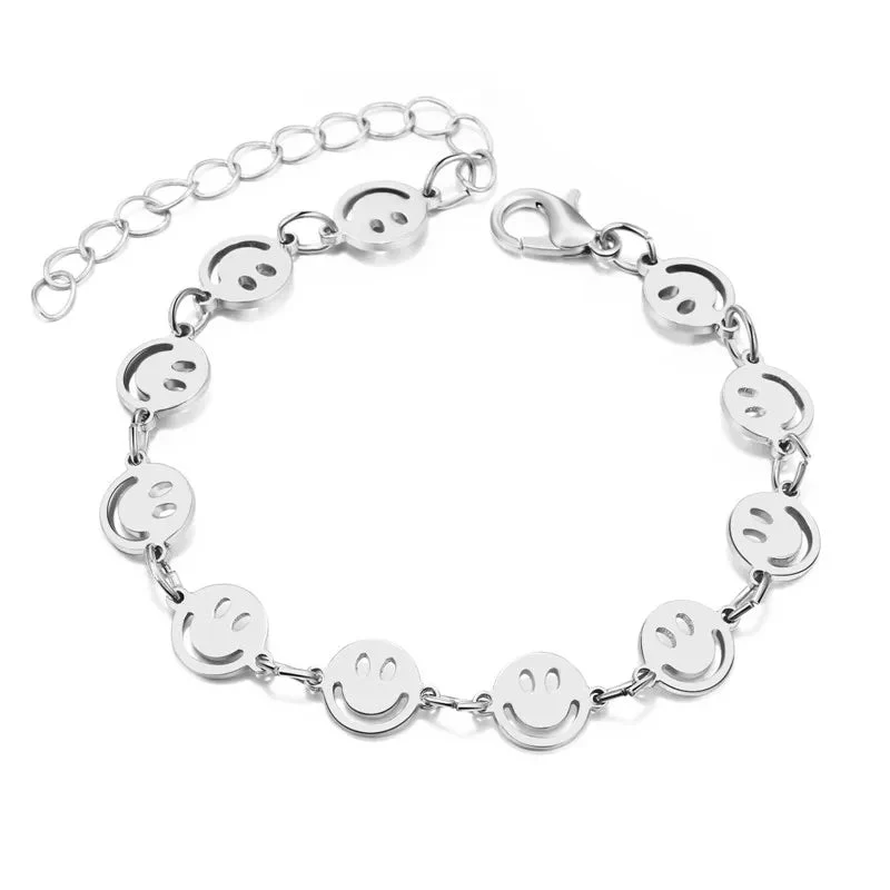 💛 Smiley Schmuck-Set | Armband & Halskette | Festival Outfit
