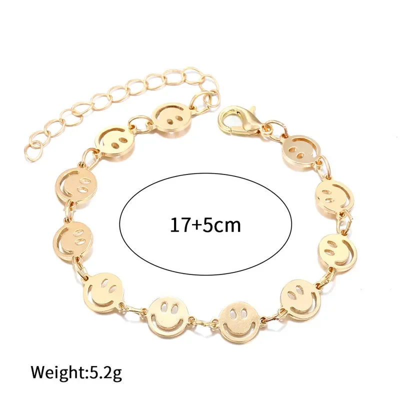 💛 Smiley Schmuck-Set | Armband & Halskette | Festival Outfit