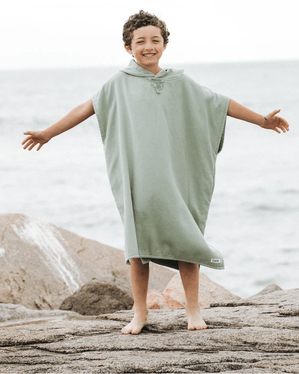 Terra Hooded Poncho Youth - Sage