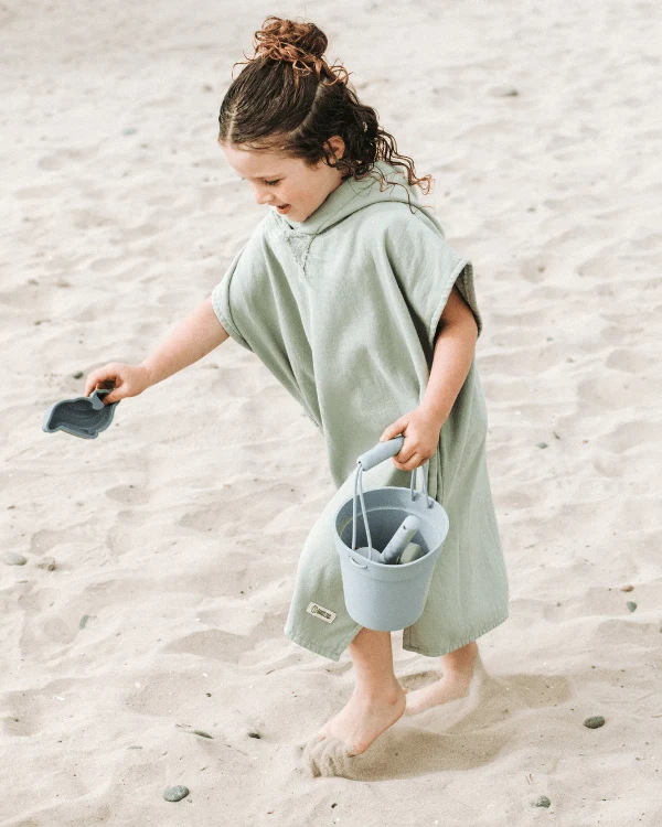 Terra Hooded Poncho Youth - Sage
