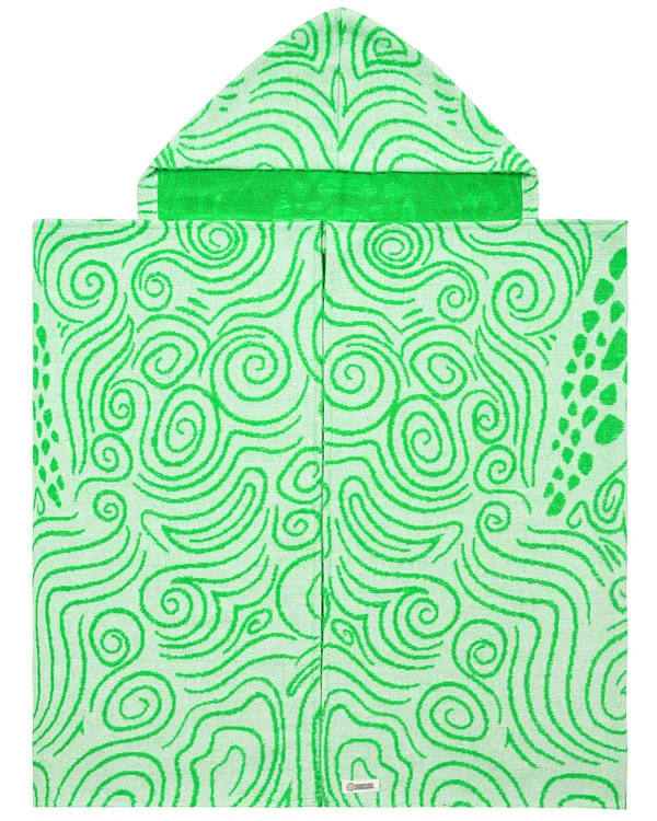 Swirl Turtle Hooded Kids Bath Towel