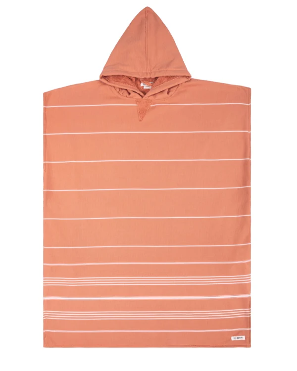 Classic Stripe Hooded Poncho Dusty Pink