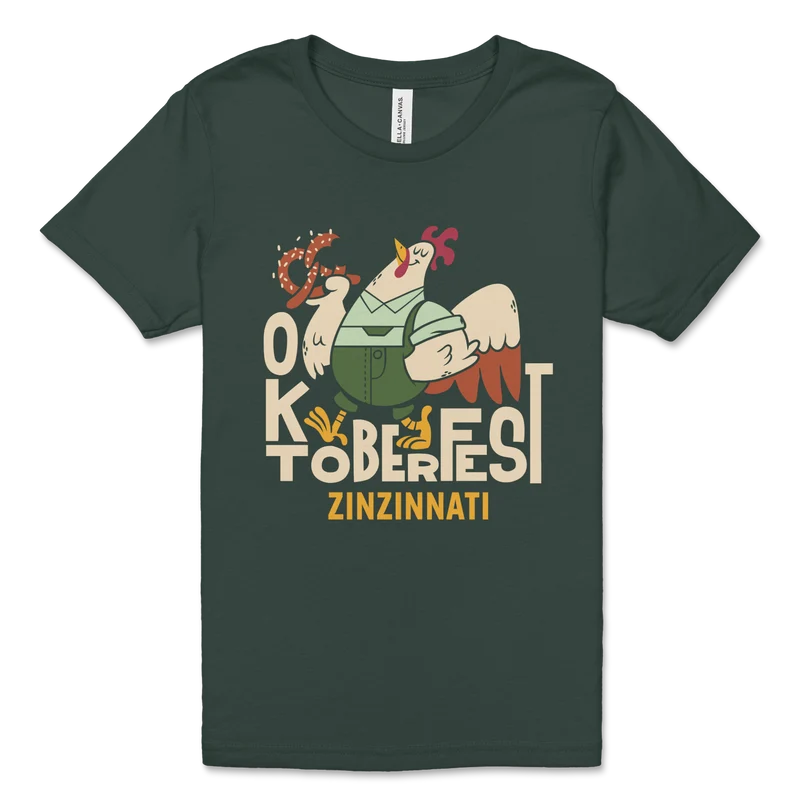 Kids Oktoberfest Chicken T-Shirt – Forest Green
