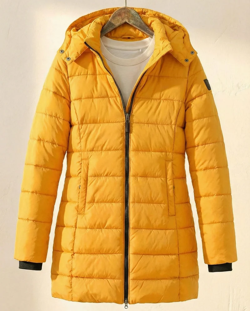 Wärmende Gesteppte Damen Puffer-Winterjacke mit Kapuze