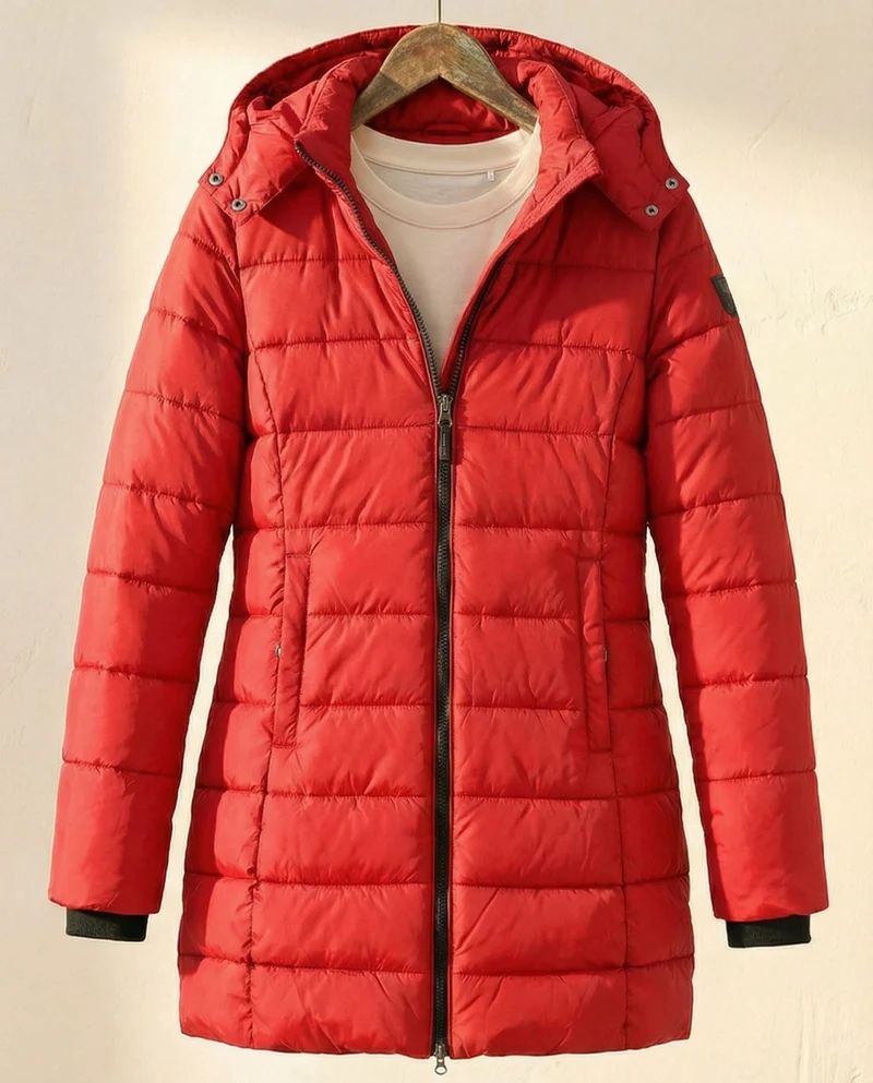 Wärmende Gesteppte Damen Puffer-Winterjacke mit Kapuze