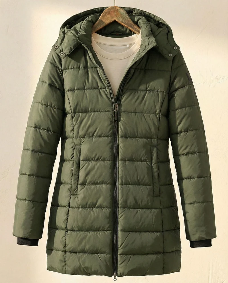 Wärmende Gesteppte Damen Puffer-Winterjacke mit Kapuze