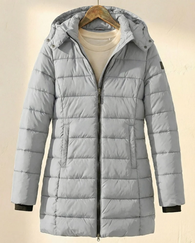 Wärmende Gesteppte Damen Puffer-Winterjacke mit Kapuze
