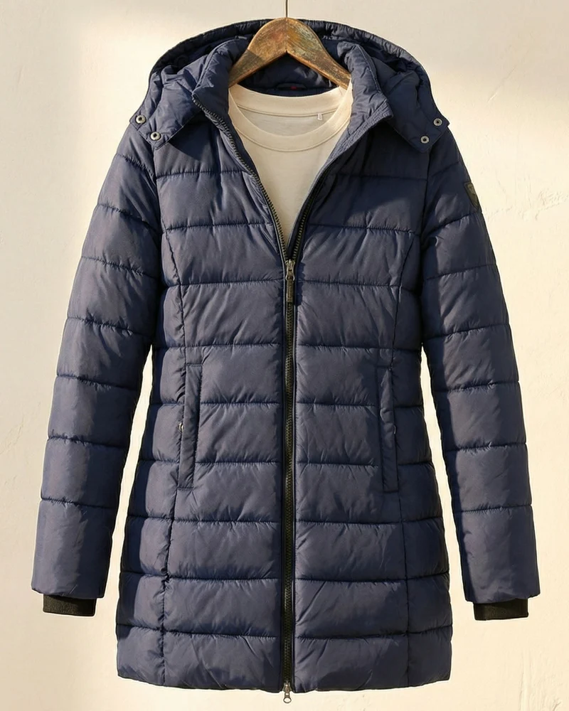 Wärmende Gesteppte Damen Puffer-Winterjacke mit Kapuze