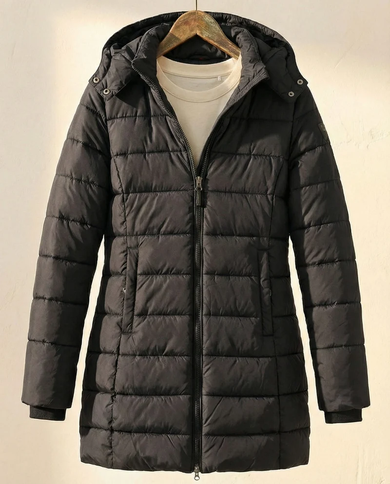 Wärmende Gesteppte Damen Puffer-Winterjacke mit Kapuze