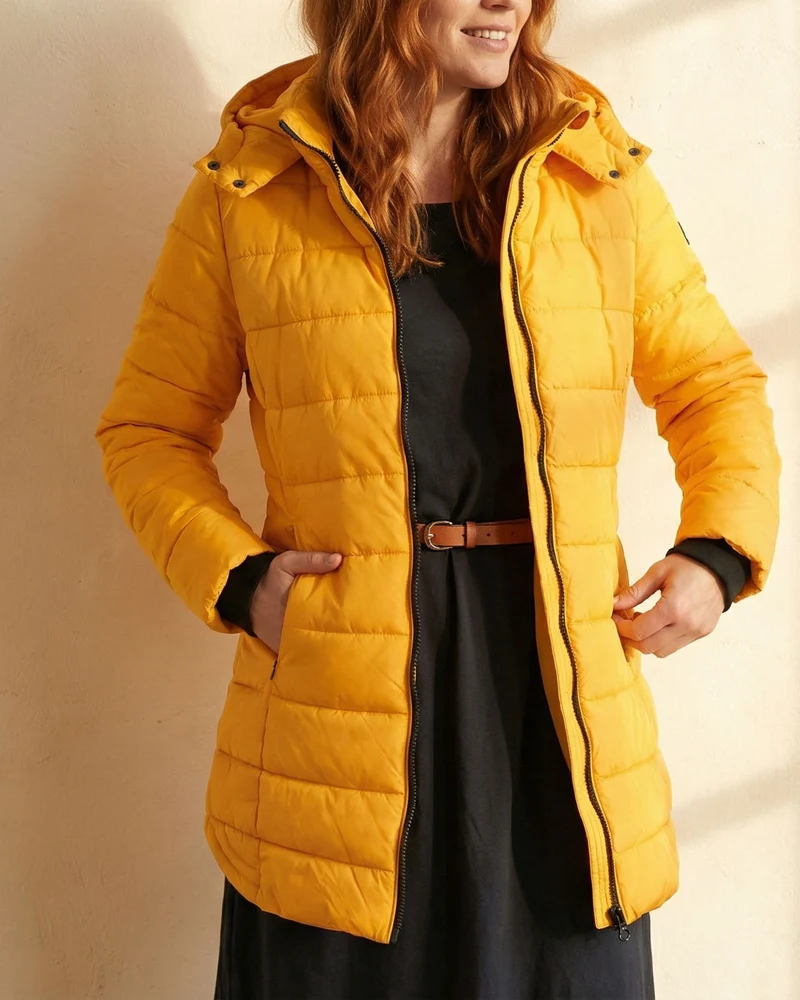 Wärmende Gesteppte Damen Puffer-Winterjacke mit Kapuze