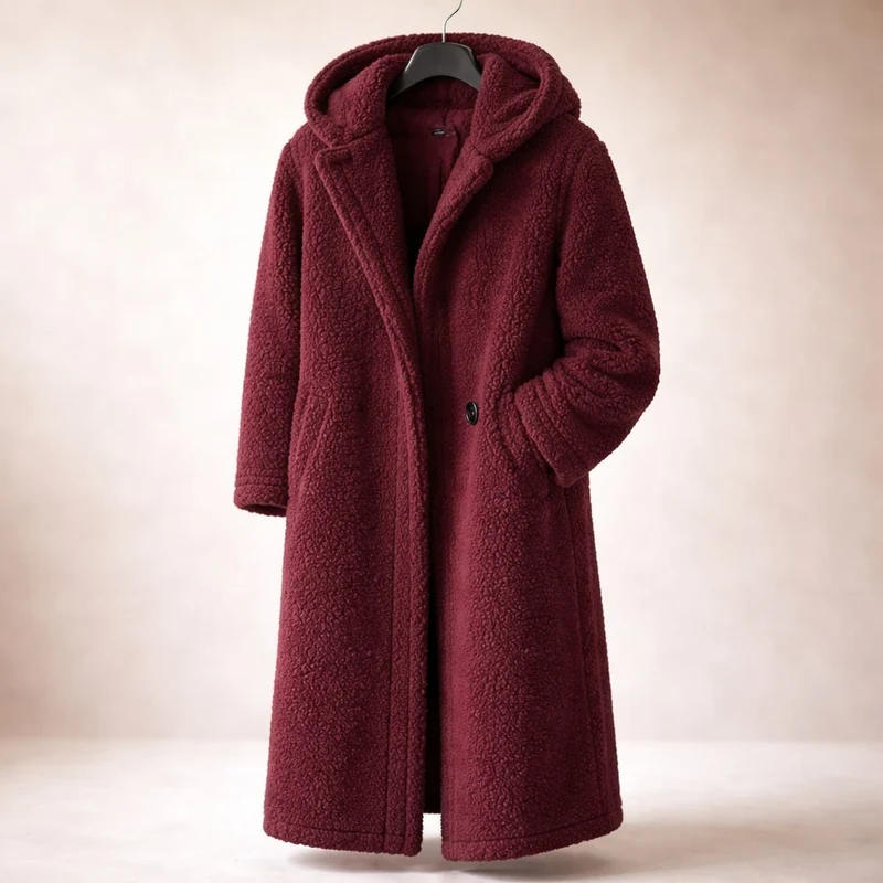 Eleganter Langer Damen Kapuzenmantel