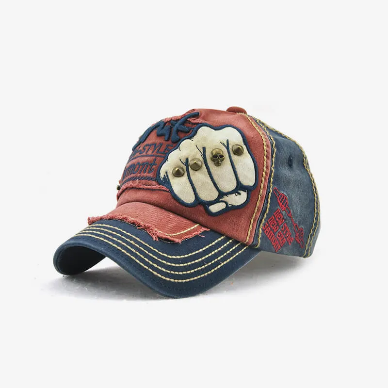 Vintage Verstellbare Herren Basecap mit Denim-Patch
