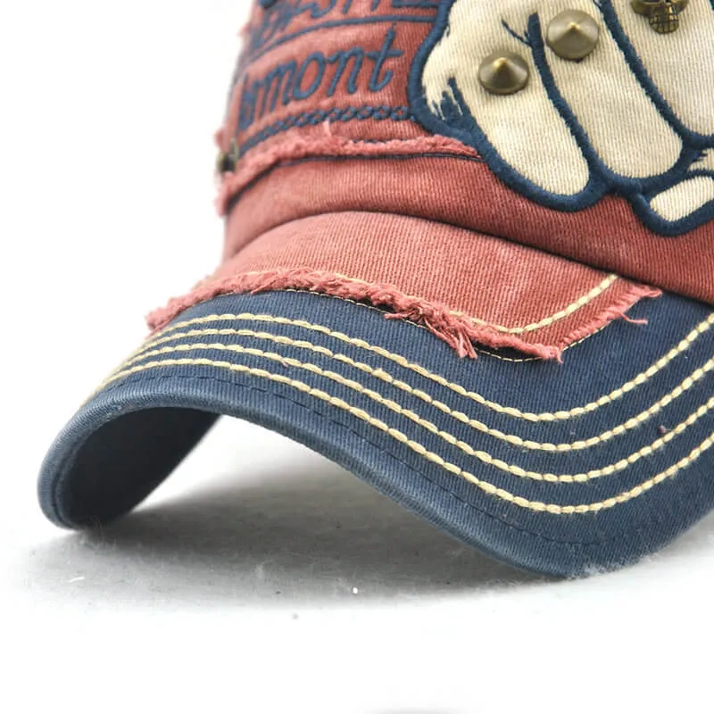 Vintage Verstellbare Herren Basecap mit Denim-Patch