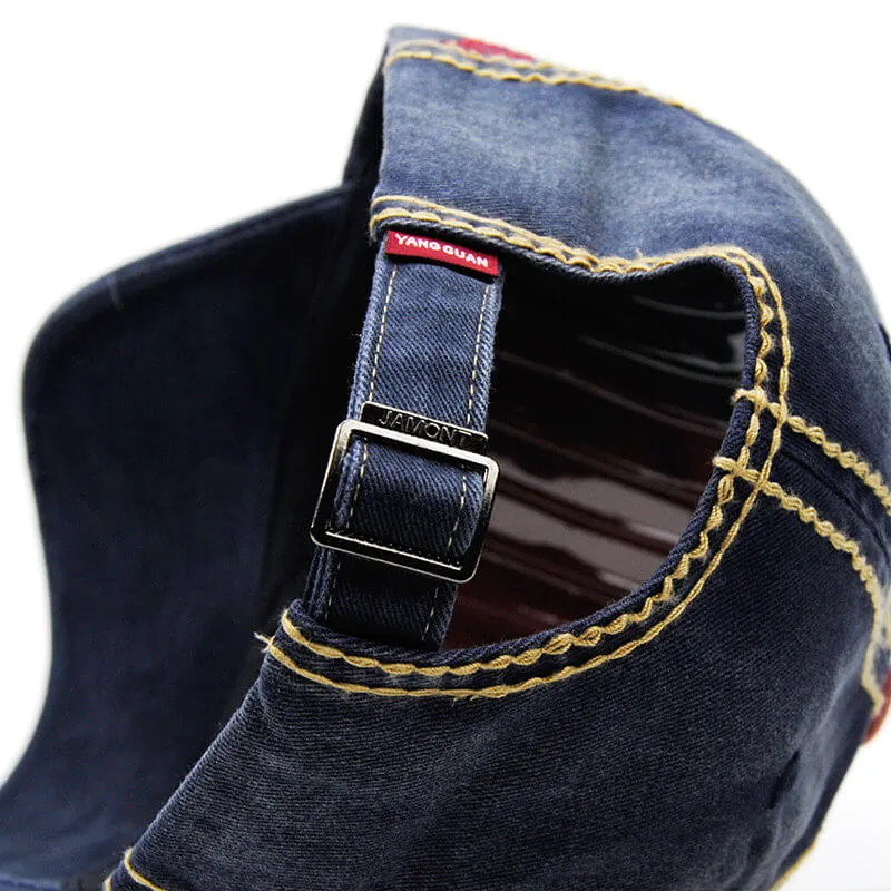 Vintage Verstellbare Herren Basecap mit Denim-Patch