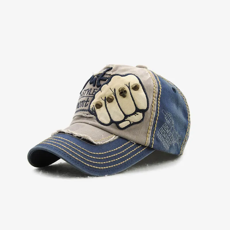 Vintage Verstellbare Herren Basecap mit Denim-Patch