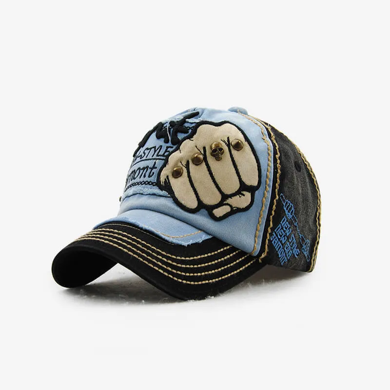 Vintage Verstellbare Herren Basecap mit Denim-Patch