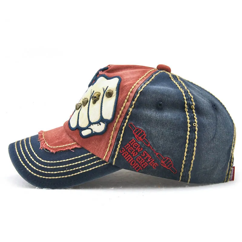 Vintage Verstellbare Herren Basecap mit Denim-Patch