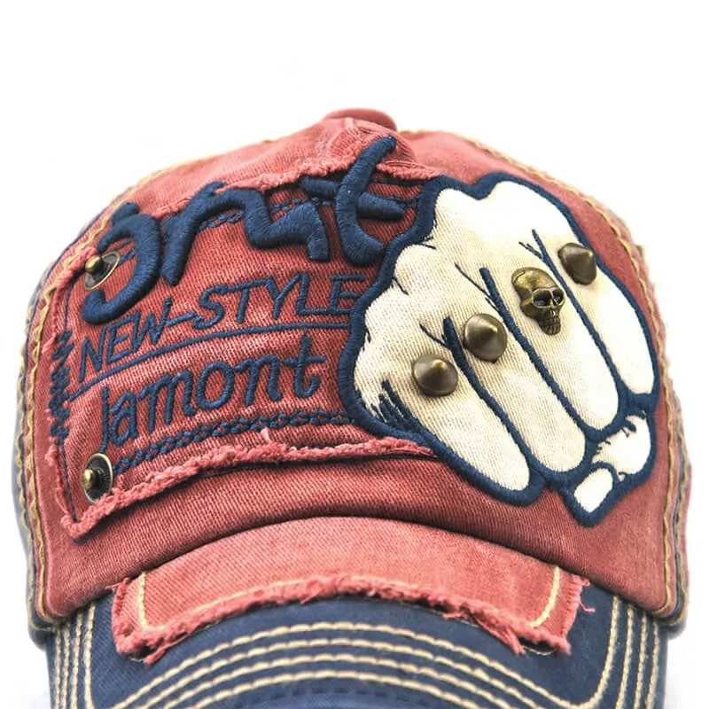 Vintage Verstellbare Herren Basecap mit Denim-Patch