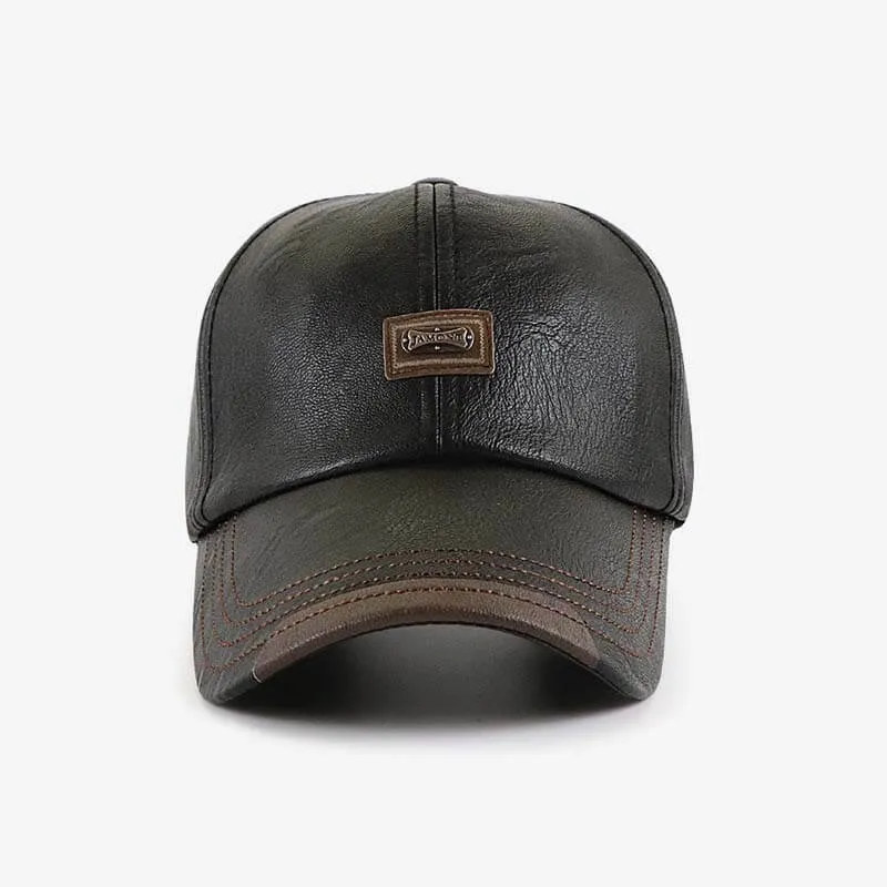 Vintage Leder Herren Baseballkappe