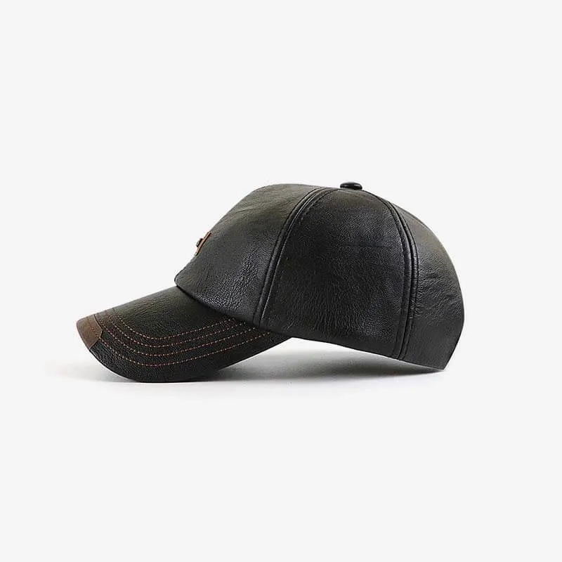 Vintage Leder Herren Baseballkappe