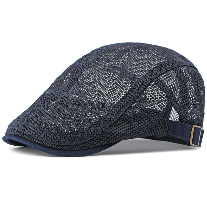 Atmungsaktive Leichte Herren Flachkappe mit Mesh