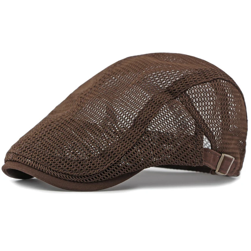 Atmungsaktive Leichte Herren Flachkappe mit Mesh