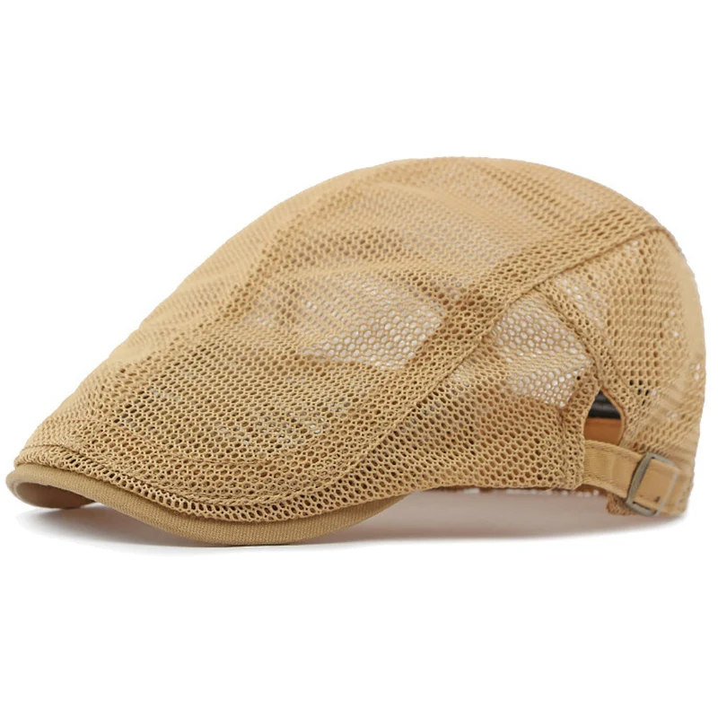 Atmungsaktive Leichte Herren Flachkappe mit Mesh