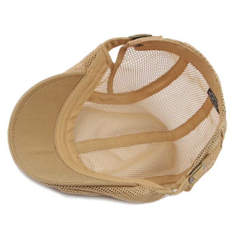 Atmungsaktive Leichte Herren Flachkappe mit Mesh