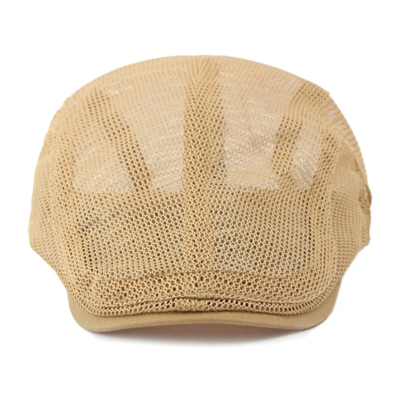 Atmungsaktive Leichte Herren Flachkappe mit Mesh