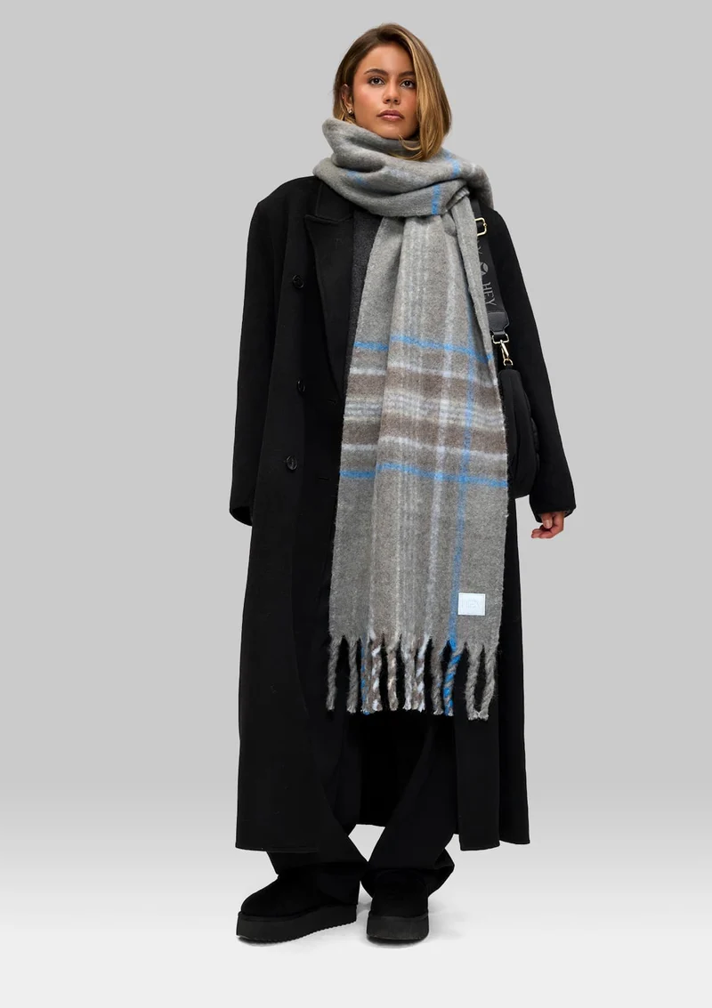 Check Scarf - Grey