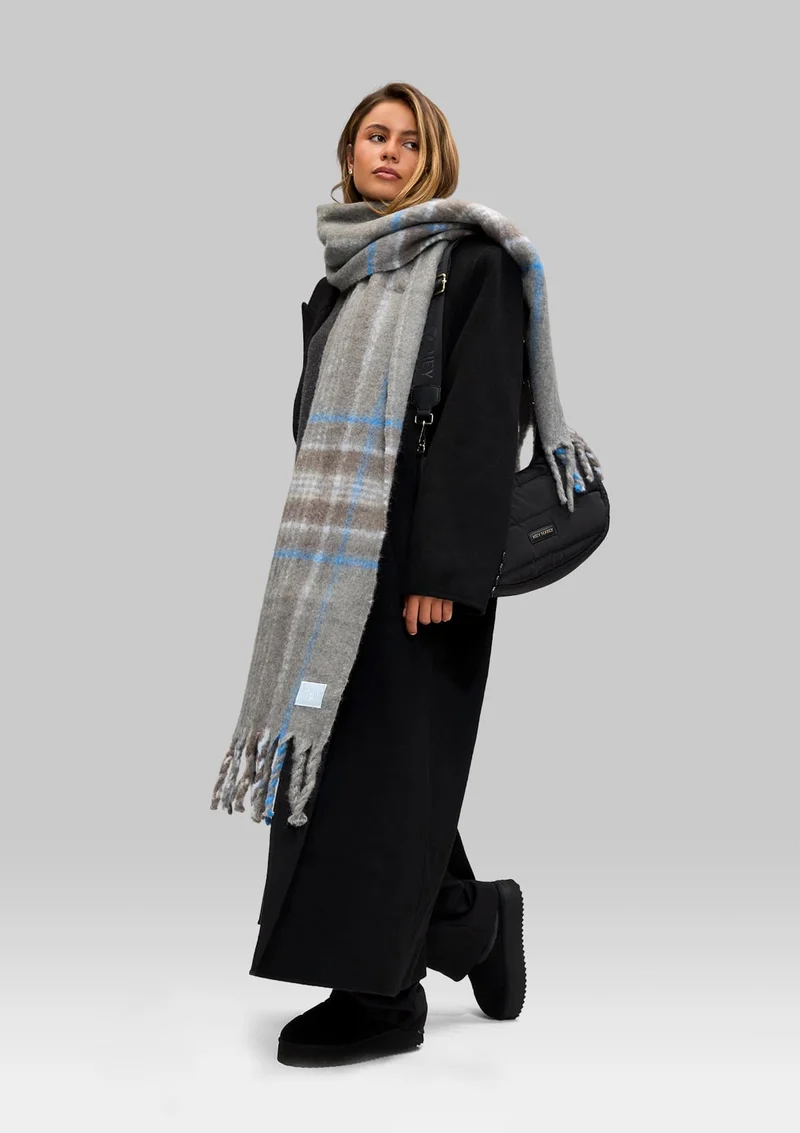 Check Scarf - Grey