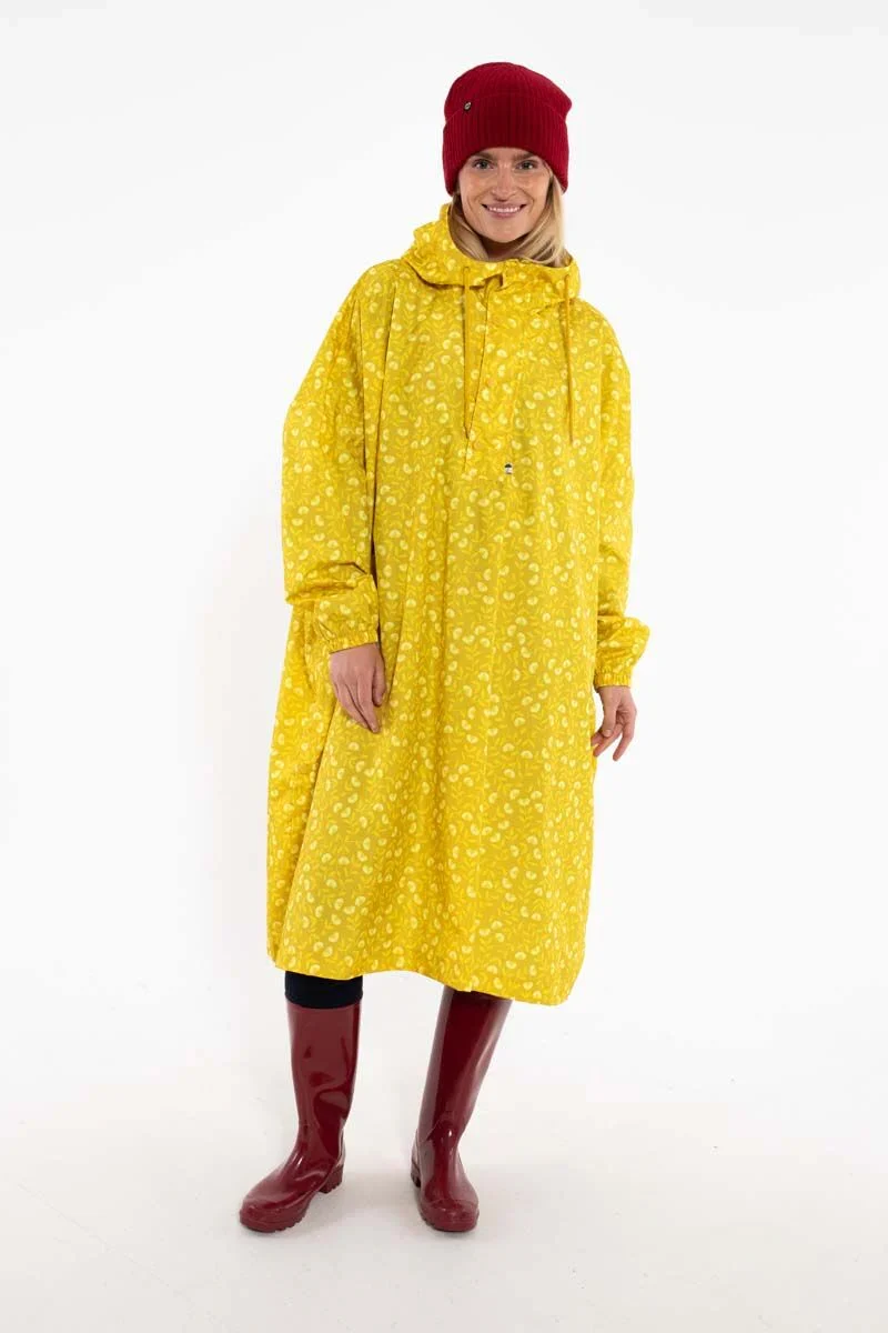 Danedream Drops Poncho Dark Yellow Fleuri