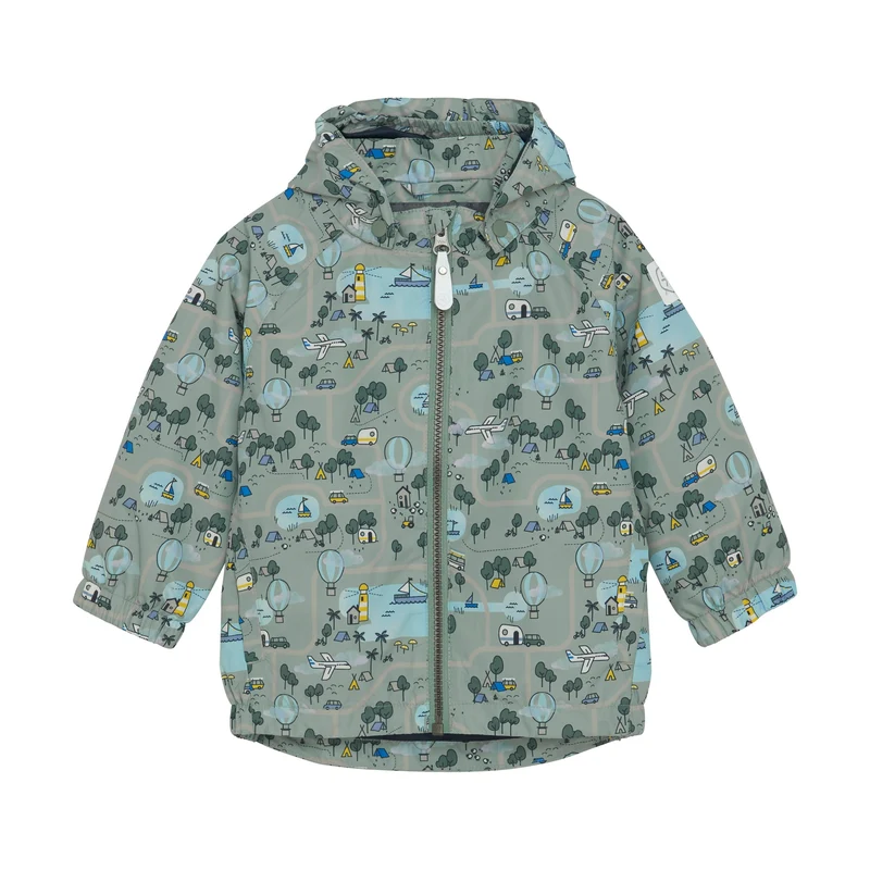 Übergangsjacke „Reise“ – mit Abenteuer-Print | 100 % Polyester, wind- & wasserabweisend
