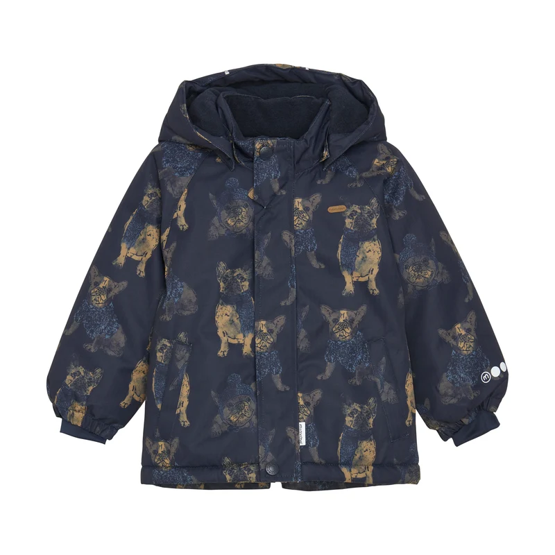 Winterjacke Hundeprint blau