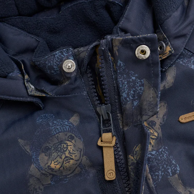 Winterjacke Hundeprint blau