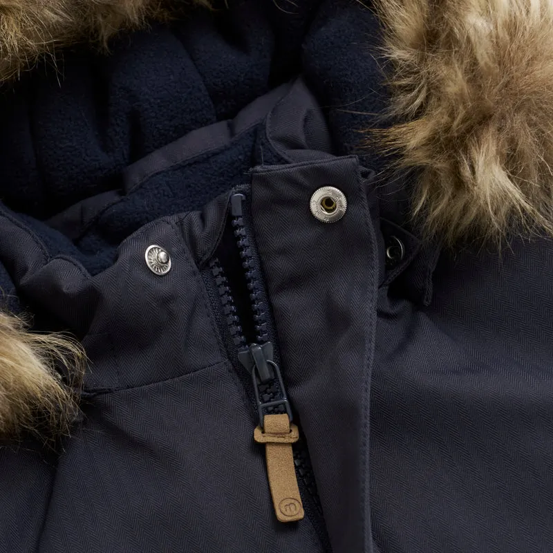 Winterjacke blau mit abnehmbare Kapuze
