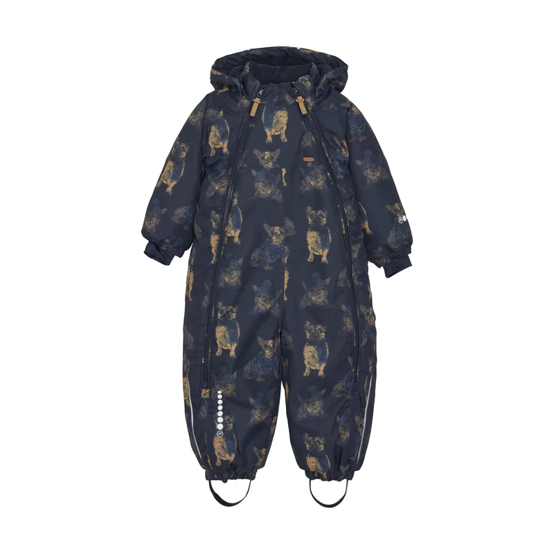 Schneeanzug Hundeprint blau