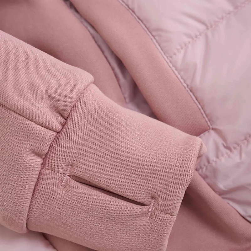 Hybrid-Fleecejacke / Steppjacke rosa