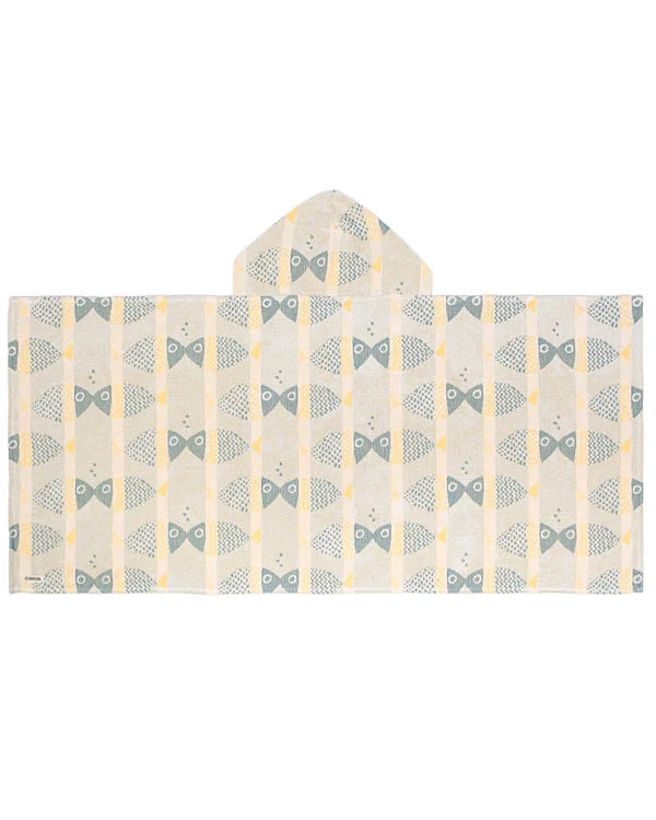 Fishies Hooded Kids Bath Towel