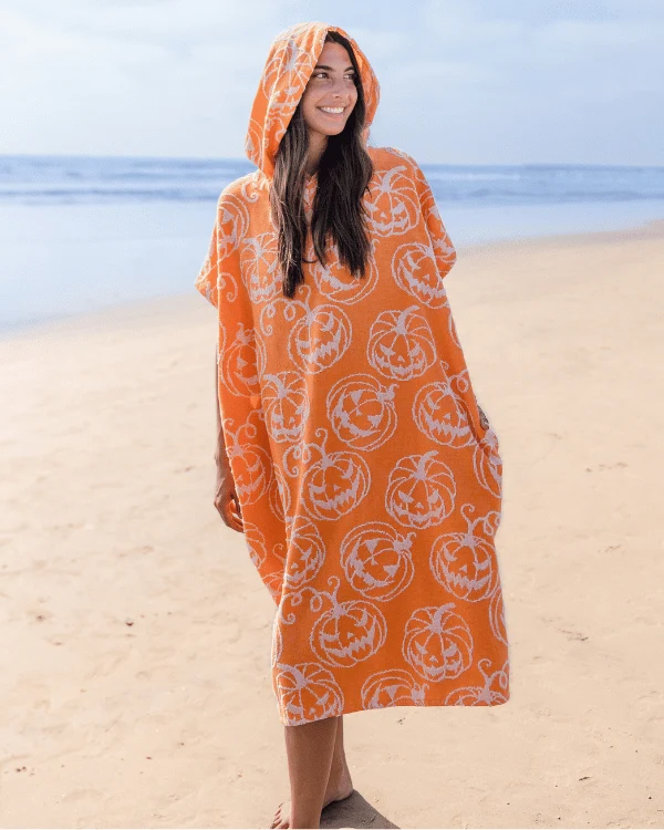 Pumpkin Hooded Poncho