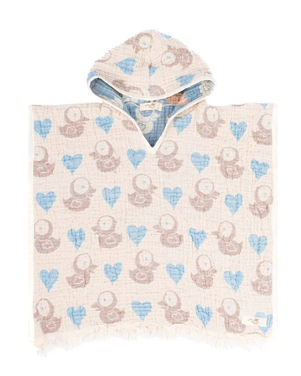 Ducky Gauze Hooded Poncho