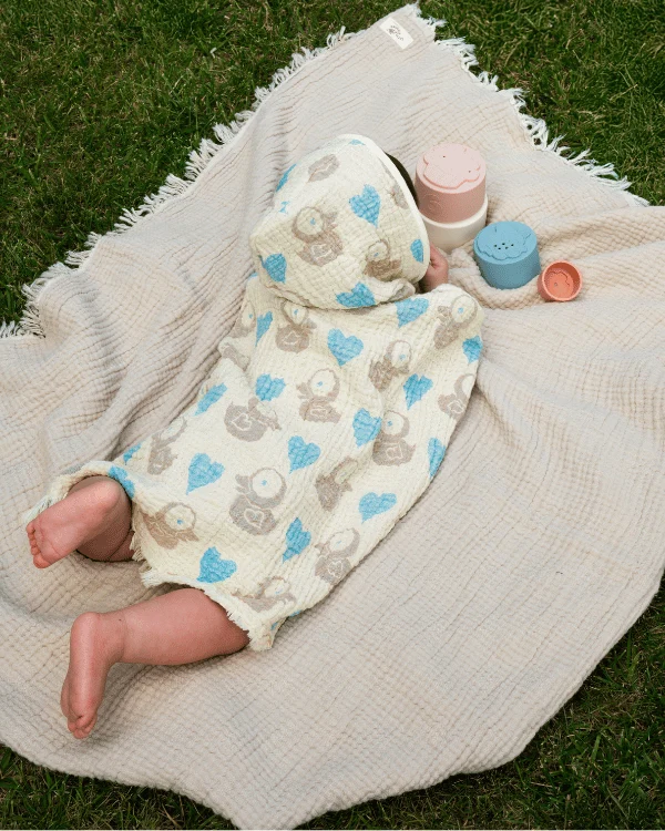 Ducky Gauze Hooded Poncho