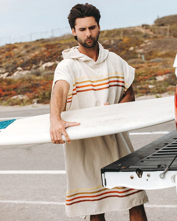 Border Classic Stripe Poncho Natural