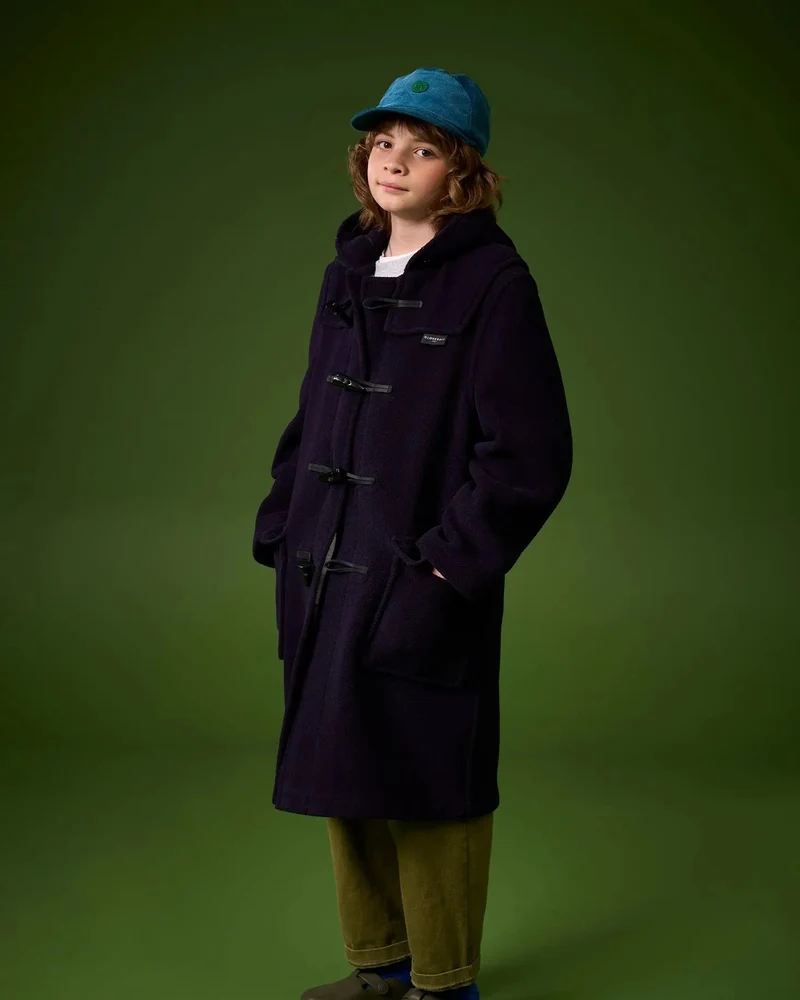 Children's Herringbone Wool Duffle Coat