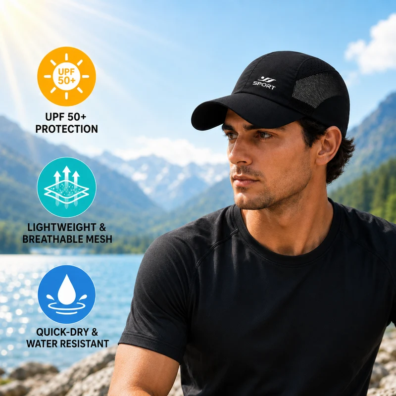 Atmungsaktive UV-Schutz Herren Baseballkappe