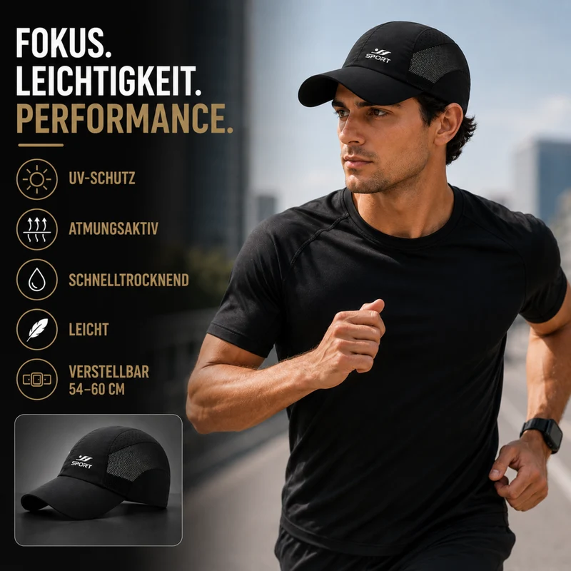 Atmungsaktive UV-Schutz Herren Baseballkappe