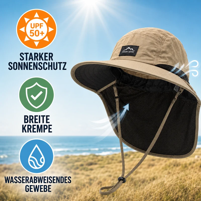 Outdoor Herren Sonnenhut mit Nackenschutz