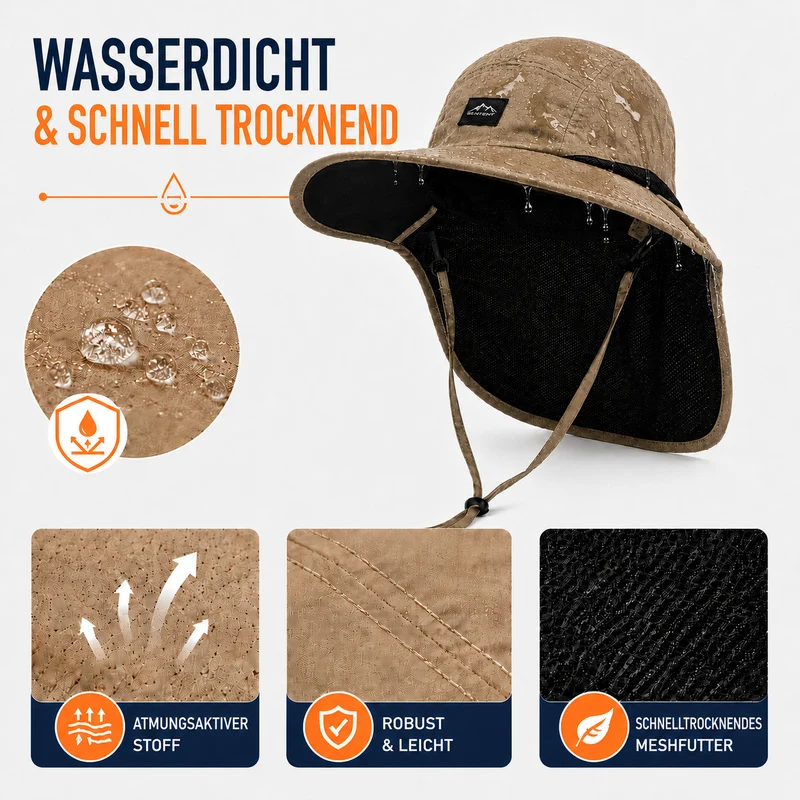 Outdoor Herren Sonnenhut mit Nackenschutz
