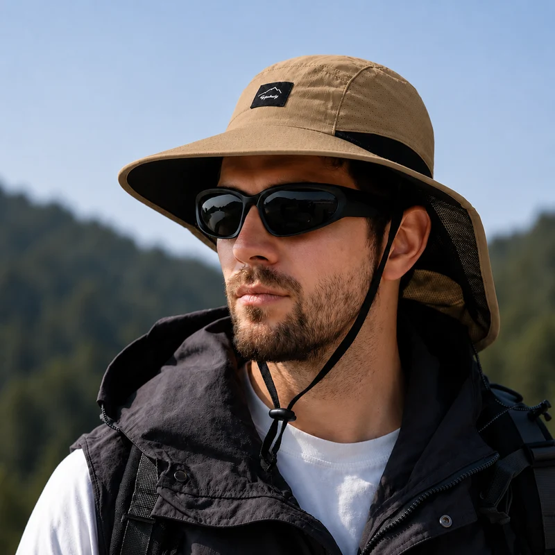 Outdoor Herren Sonnenhut mit Nackenschutz